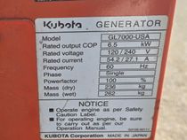 Kubota GL7000 Generator Set